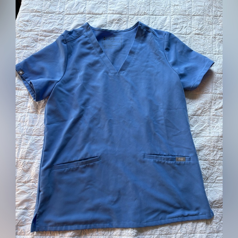 Figs Technical Collection Sky Blue Scrub Top